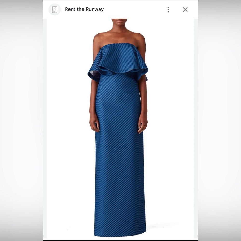 Halston Heritage $700 dress worn1x 0 sz Bergdorf Goodman xs 2 blue Prom Wedding